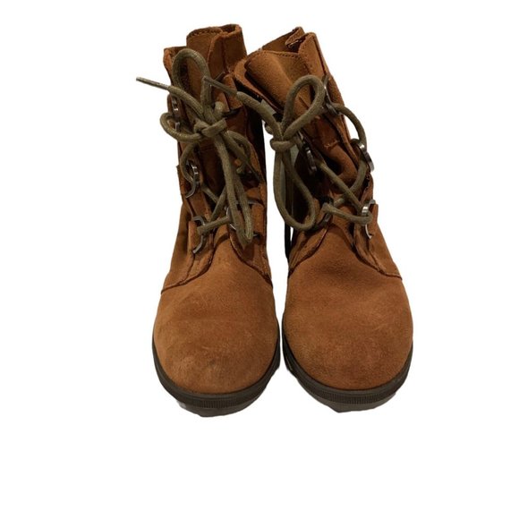 Sorel Joan of Attic Girls Wedge Suede Brown Boots Size 4 - Picture 1 of 6
